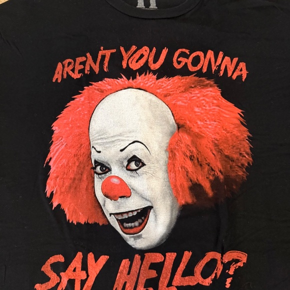 It Pennywise Aren't You Gonna Say Hello? Horror Shirt Mens Size L - Picture 2 of 6